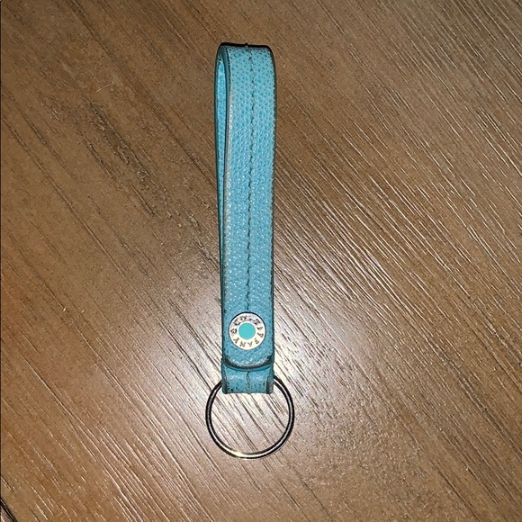 Tiffany & Co. Accessories - Tiffany & Co. turquoise snap loop leather keychain